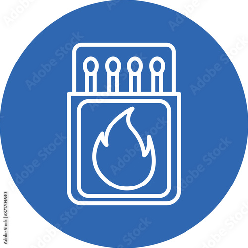 Match box line circle icon
