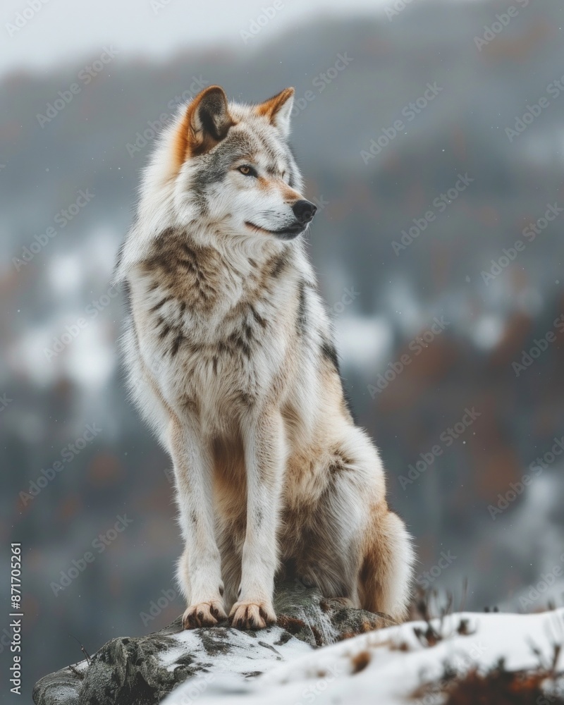 Beautiful photo of a wild wolf out in nature Beautiful photo of a wild wolf out in nature