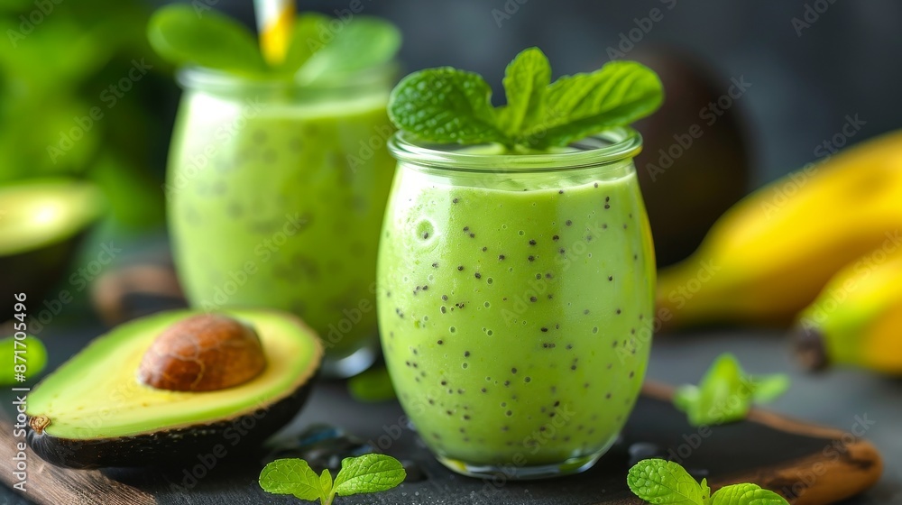 Avocado banana smoothie, creamy and nutritious Avocado banana smoothie, creamy and nutritious