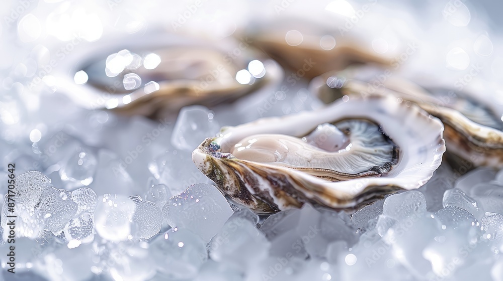 Fresh oysters on ice Fresh oysters on ice