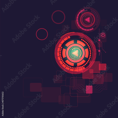 Vector illustration of digital binary data protection against burglary
