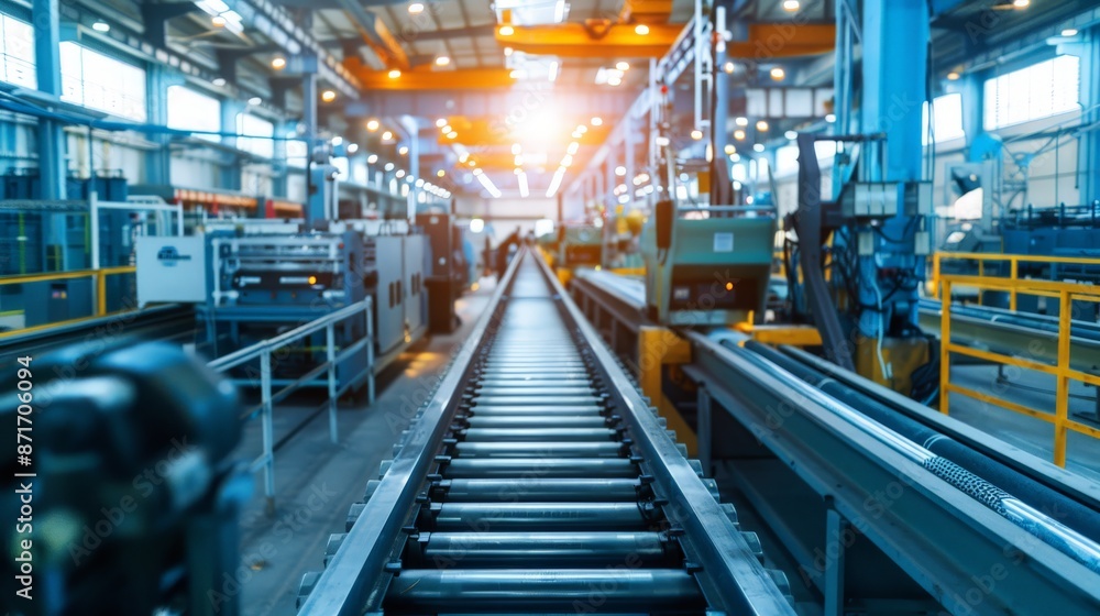 Conveyor Belt in a Factory Setting Conveyor Belt in a Factory Setting