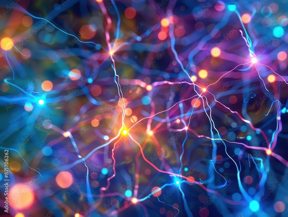 intricate network of glowing neural pathways within translucent human brain vibrant colors pulse along synapses abstract background suggests cognitive processes and intelligence intricate network of glowing neural pathways within translucent human brain vibrant colors pulse along synapses abstract background suggests cognitive processes and intelligence
