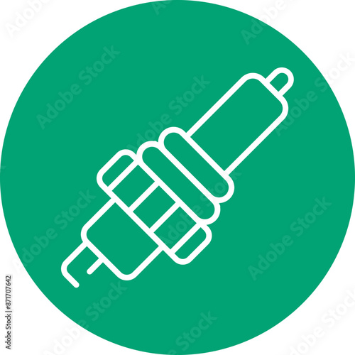Spark Plug line circle icon