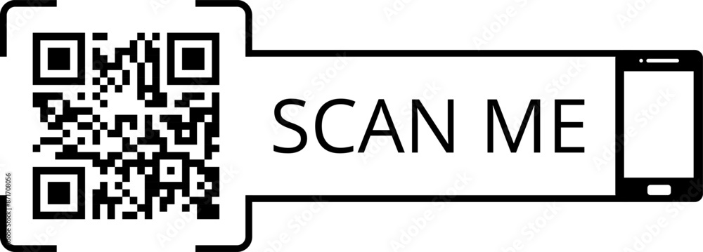 Scan qr code icon. Scan me template Qr code for smartphone. QR code Payment. QR code for payment app. Vector illustration. Scan qr code icon. Scan me template Qr code for smartphone. QR code Payment. QR code for payment app. Vector illustration.