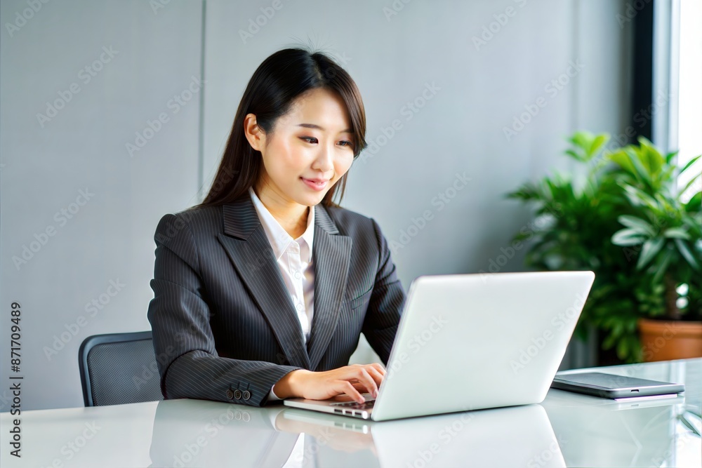 Professional Asian Businesswoman Using Laptop in Office
Professional Asian Businesswoman Using Laptop in Office