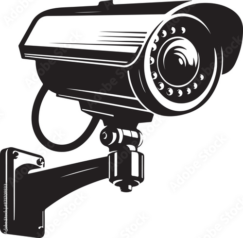 Close Circuit Camera Vector Silhouette art and illustration