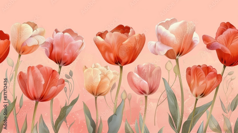 Watercolor tulip design Watercolor tulip design