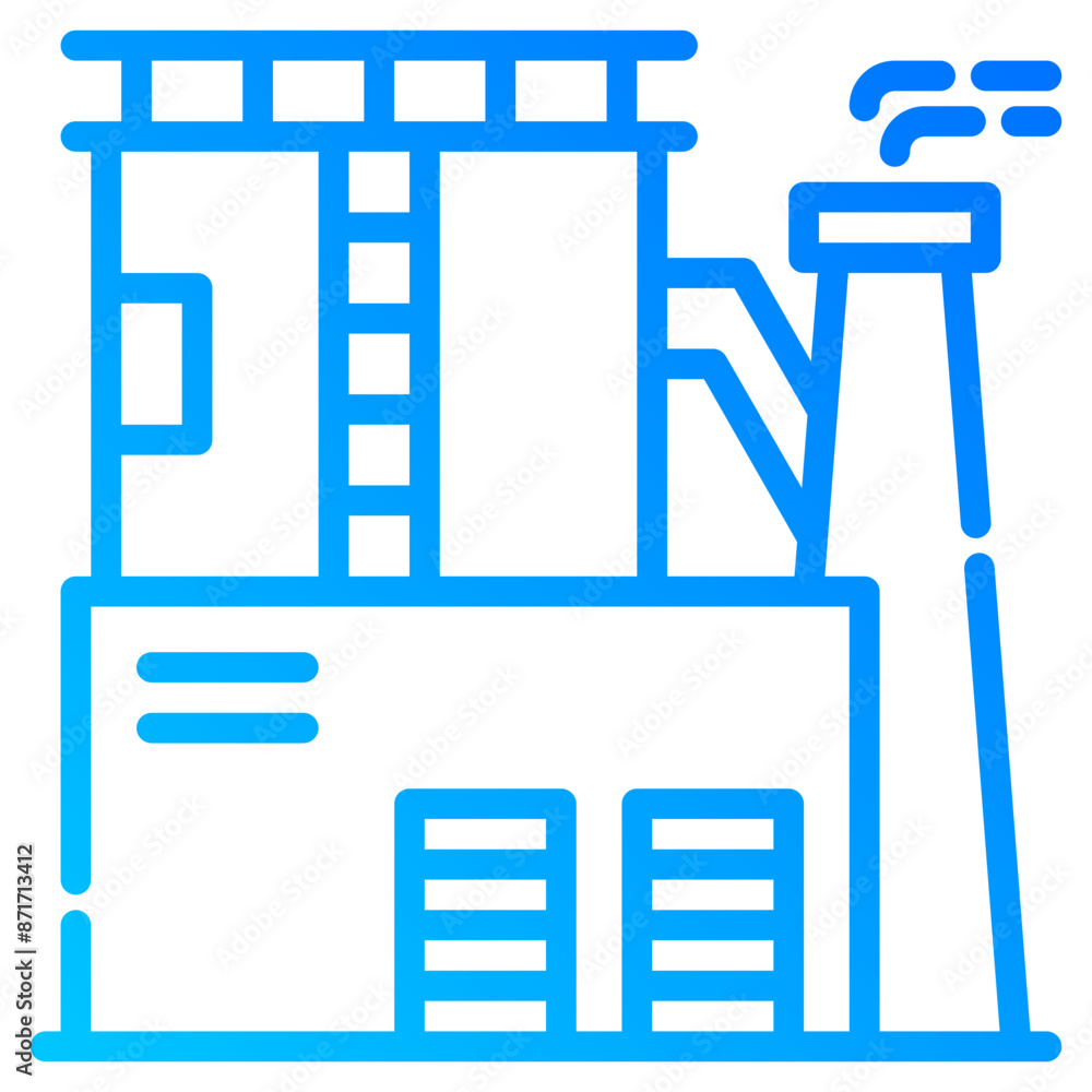 factory. vector single icon with a dashed line gradient style. suitable for any purpose. for example: website design, mobile app design, logo, etc. factory. vector single icon with a dashed line gradient style. suitable for any purpose. for example: website design, mobile app design, logo, etc.
