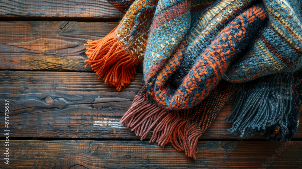 Warm Autumn and Winter Clothes: Presented in a visually appealing arrangement, showcasing the variety and practicality of each item, all ready for the cold season. Warm Autumn and Winter Clothes: Presented in a visually appealing arrangement, showcasing the variety and practicality of each item, all ready for the cold season.