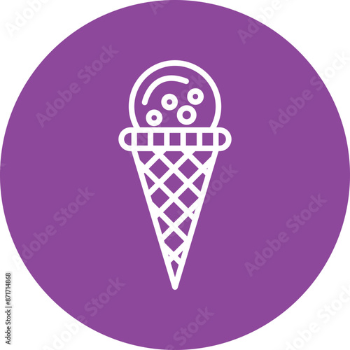 Icecream line circle icon