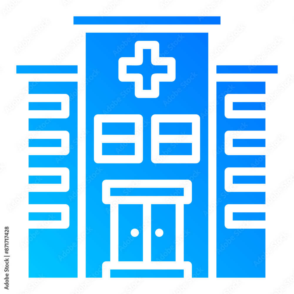 hospital. vector single icon with a solid gradient style. suitable for any purpose. for example: website design, mobile app design, logo, etc. hospital. vector single icon with a solid gradient style. suitable for any purpose. for example: website design, mobile app design, logo, etc.