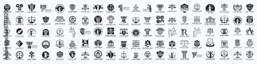 Simple elegant law firm logo collection , justice logo set