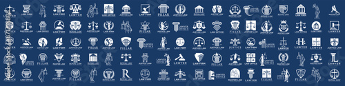 Law logo collection with creative element , justice logo set . Vector illustration
