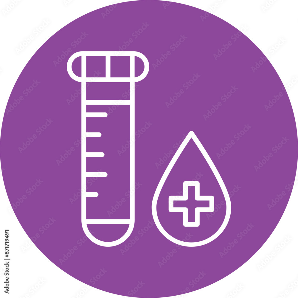 Blood Test line circle icon