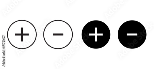 Add, new, plus icon symbol - create icons, more button in filled, thin line, outline and stroke style vector
