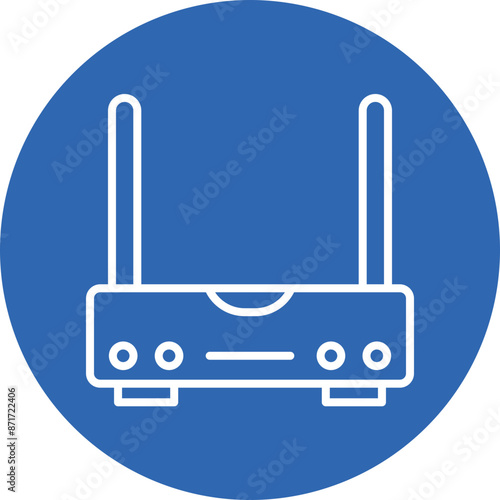 Modem line circle icon