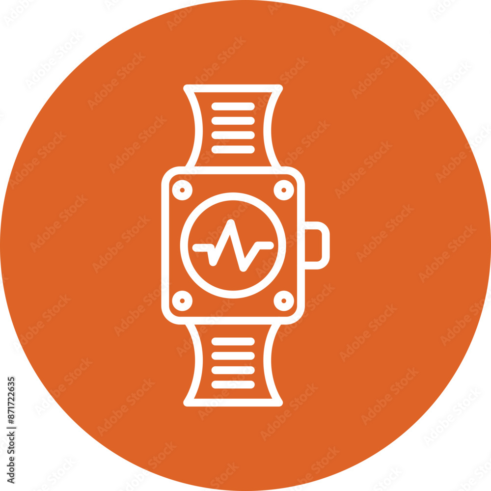 Fitness Tracker line circle icon Fitness Tracker line circle icon