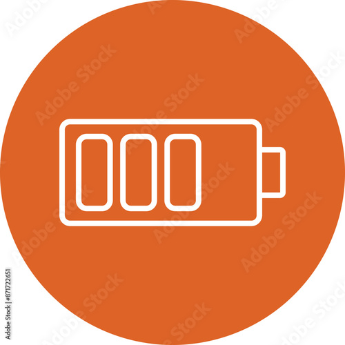 Battery line circle icon