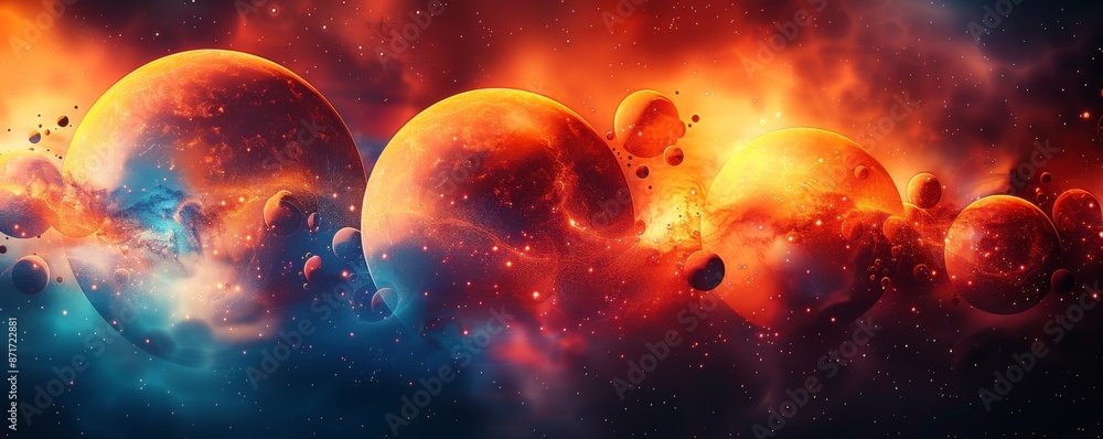 惑星と円の抽象的な背景 惑星と円の抽象的な背景