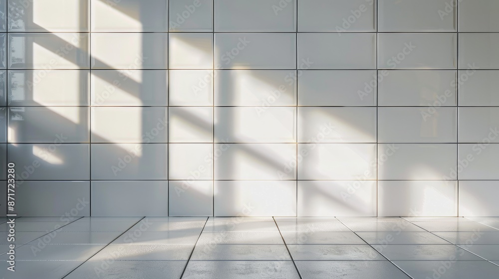White tiles mounted on the wall White tiles mounted on the wall