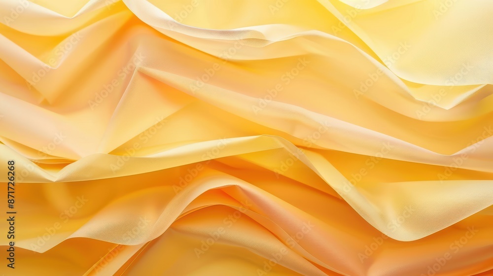 Abstract waves of paper in shades of orange and yellow, soft light, closeup, flowing design, vibrant colors Abstract waves of paper in shades of orange and yellow, soft light, closeup, flowing design, vibrant colors