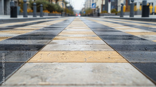 Wallpaper Mural Striped concrete pavement for anti-skid road surface Torontodigital.ca