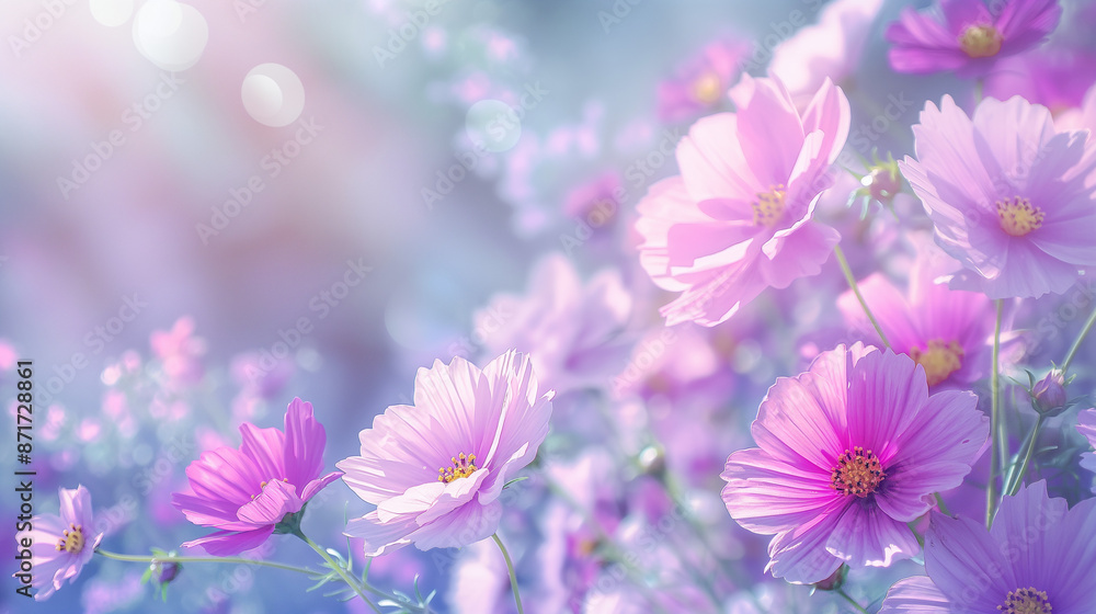 Pastel flower background. Colorful pastel Purple pink and white. Backdrop with space for text. Eye-catching background for social media and printing design. Pastel flower background. Colorful pastel Purple pink and white. Backdrop with space for text. Eye-catching background for social media and printing design.