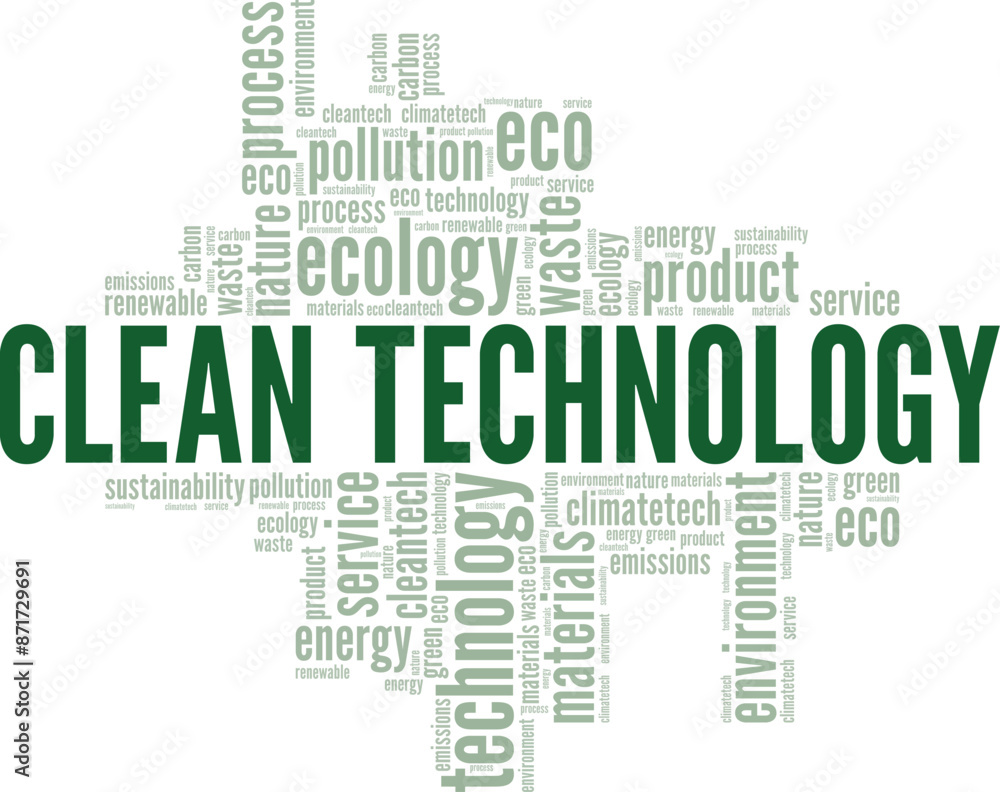 Clean Technology word cloud conceptual design isolated on white background. Clean Technology word cloud conceptual design isolated on white background.
