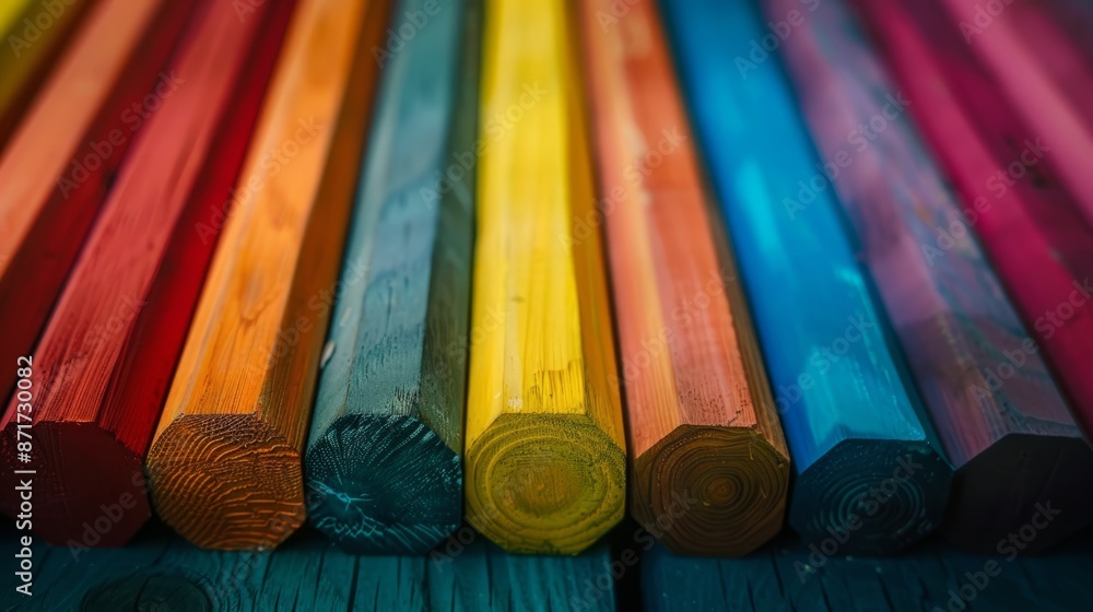 Colorful wooden rods Colorful wooden rods