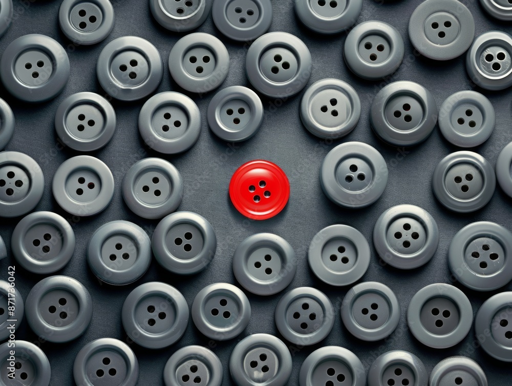 Successful candidate for job employment. One person standing out among many people, white background with pink arrow pointing to the single man who stands above all others