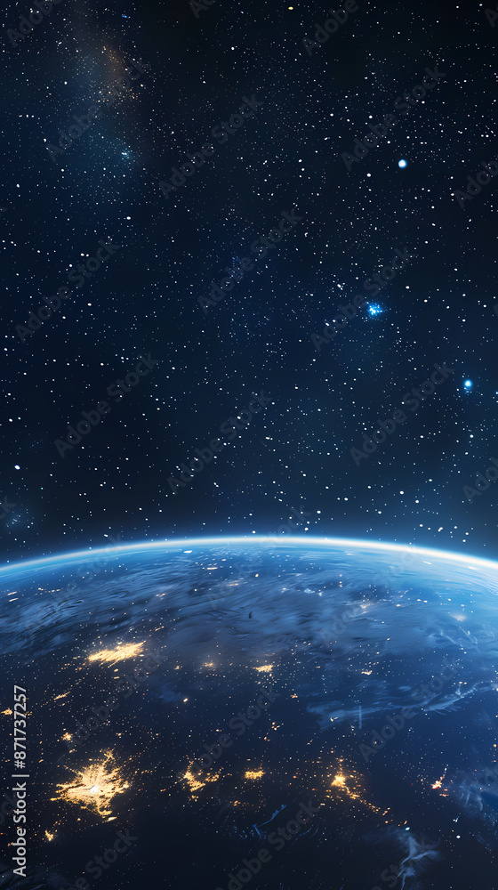 Fototapeta premium Wide angle shot of Earth from space