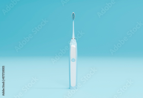 electric toothbrush on a blue background isolated 3d render © SD