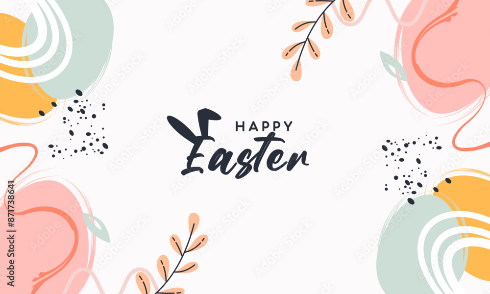 Happy Easter banner. Trendy Easter design with typography, Happy Easter banner. Trendy Easter design with typography,