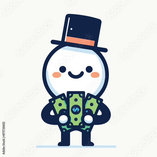 Vector image of a person holding a lot of money