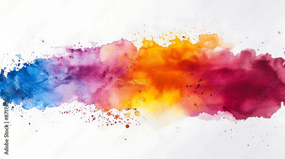 Obraz premium Minimalistic Watercolor Background, Vibrant Paint Splash