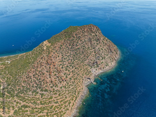 Aerial view of Filicudi Island, Aeolian Islands archipelagos, Sicily, Italy. photo