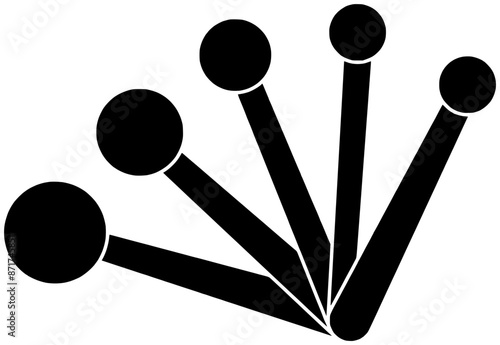 kitchen illustration cooking silhouette food logo cup icon spoon outline cook tool utensil measure object equipment teaspoon baking tablespoon shape measurement plastic measuring for vector graphic