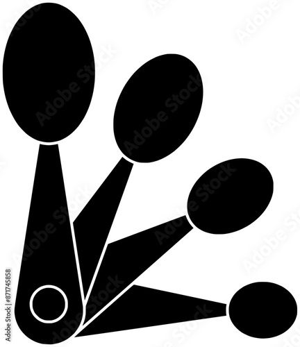 kitchen illustration cooking silhouette food logo cup icon spoon outline cook tool utensil measure object equipment teaspoon baking tablespoon shape measurement plastic measuring for vector graphic
