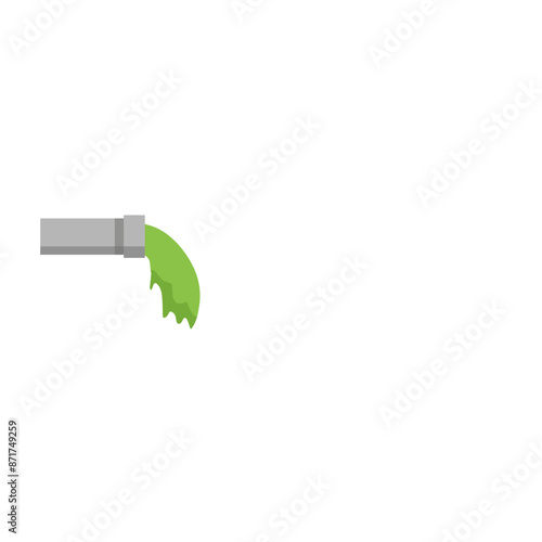 Industrial waste output from pipes. Chemical waste