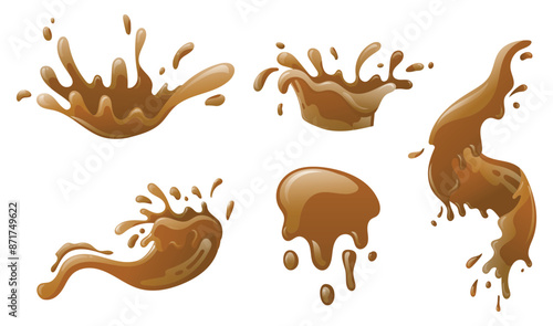 splashes of water vector, chocolate splash