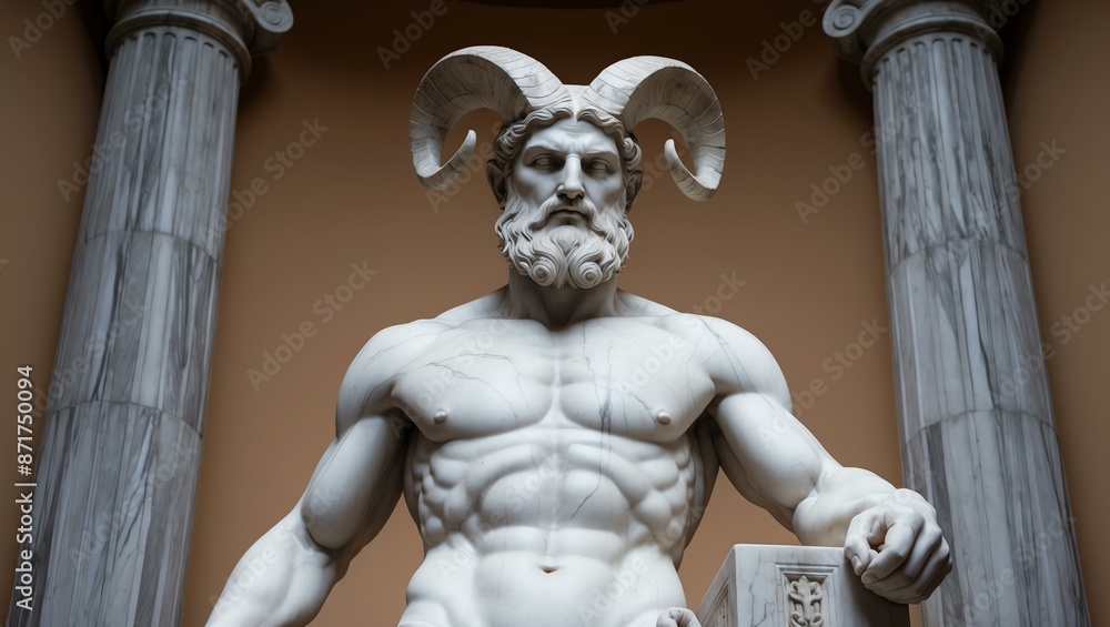 Fototapeta premium realistic image of the zodiac taurus whole body marble background