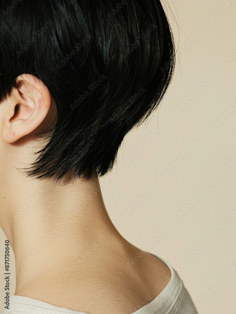 Close-up of neck area with collarbone, short hair, natural skin
Close-up of neck area with collarbone, short hair, natural skin