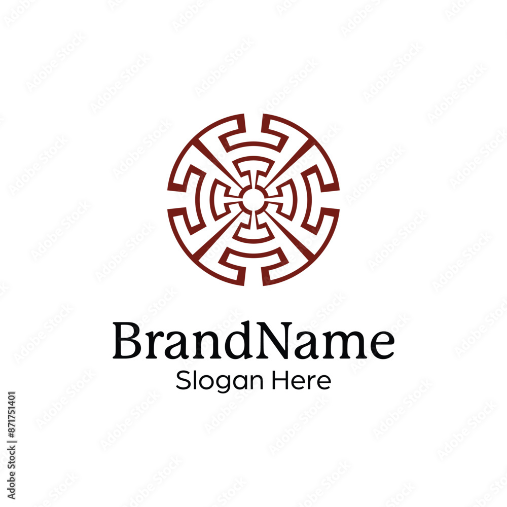 Abstract symmetric Mandala Pattern Logo Design Template Abstract symmetric Mandala Pattern Logo Design Template