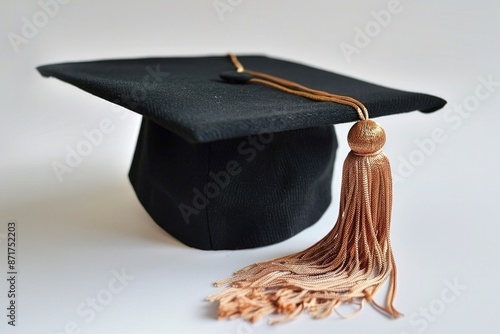 Wallpaper Mural Graduate Cap. White Graduation Hat with Black Tassel on Isolated Background Torontodigital.ca