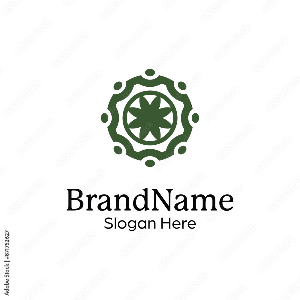 Abstract symmetric Mandala Pattern Logo Design Template Abstract symmetric Mandala Pattern Logo Design Template