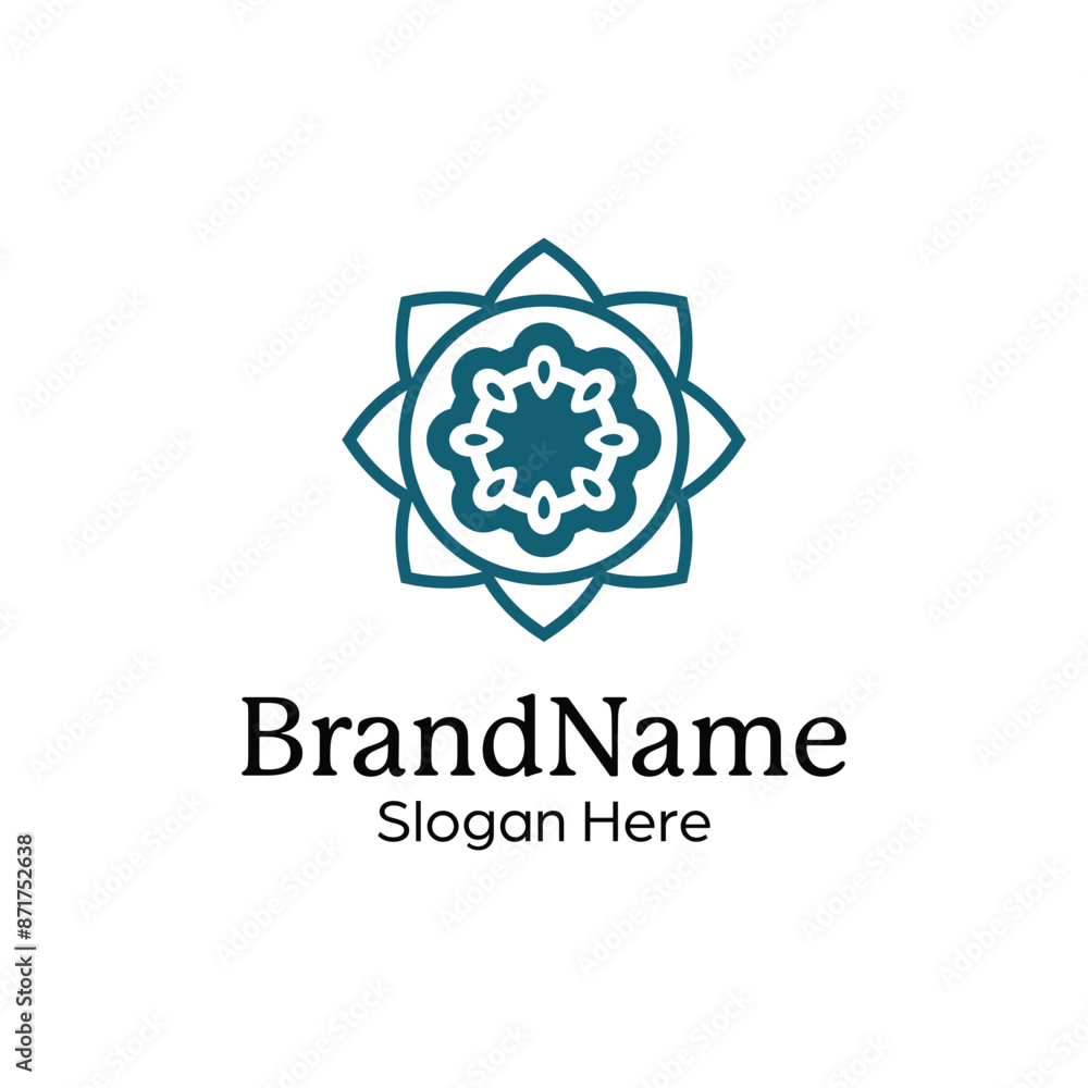 Fototapeta premium Abstract symmetric Mandala Pattern Logo Design Template