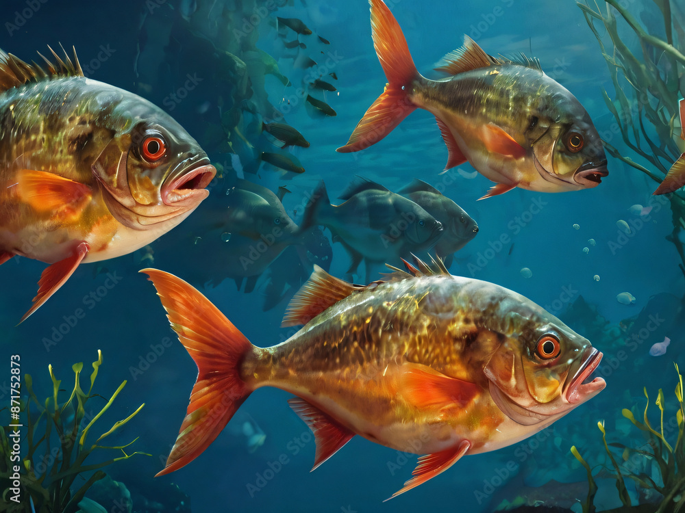 Piranha in river Piranha in river