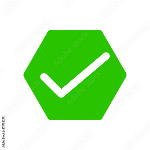 Check mark, Checklist, Tick Mark Vector Illustration Design | Hexagon Right or True Sign for banner, poster. etc.