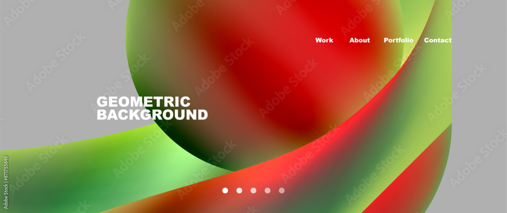 Fototapeta premium Web page design with geometric elements - circle and wave. Techno art concept. Vector Illustration For Wallpaper, Banner, Background, Card, Book Illustration, landing page